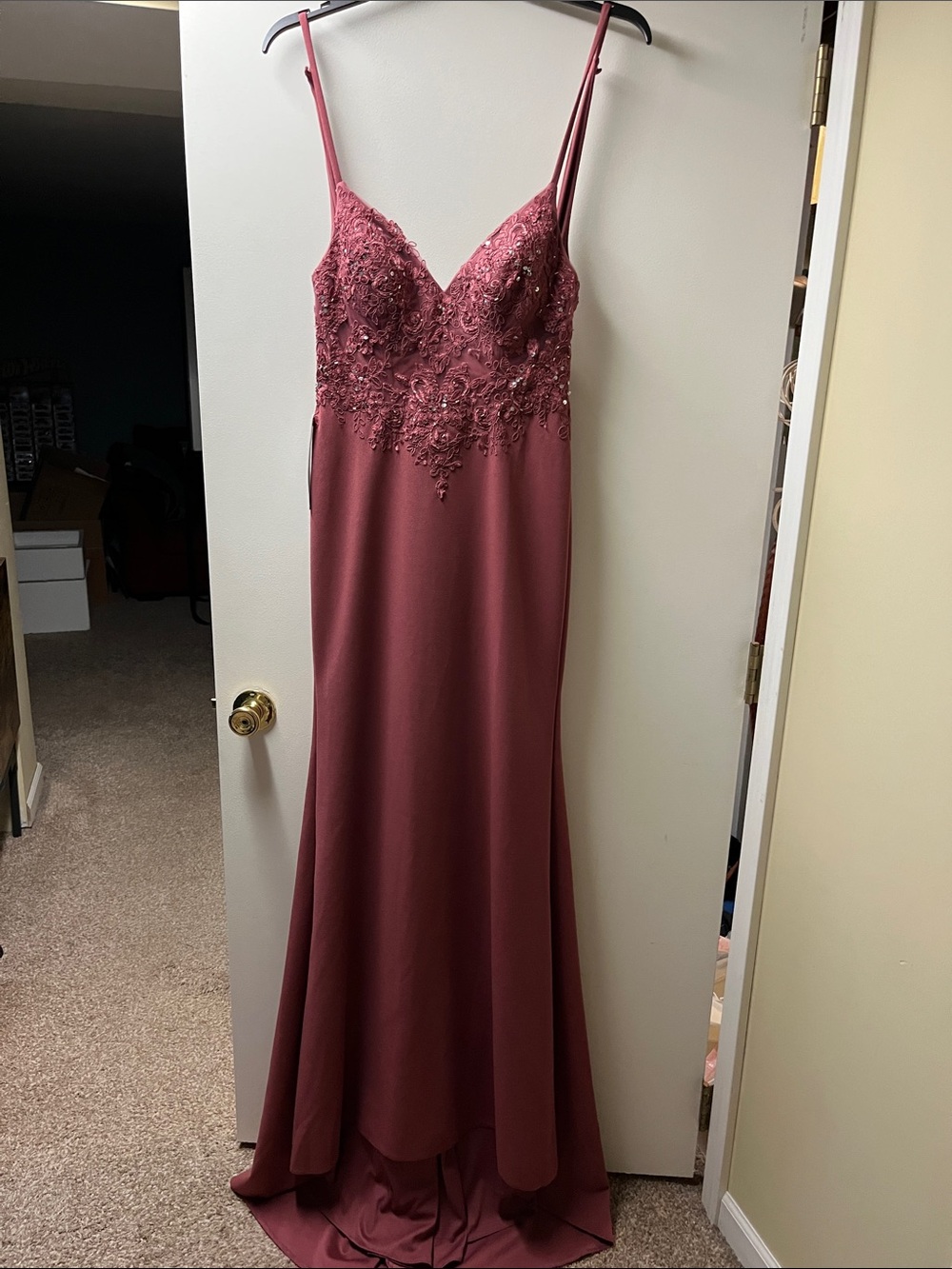 Azazie Adaly Maxi Dress in Desert Rose